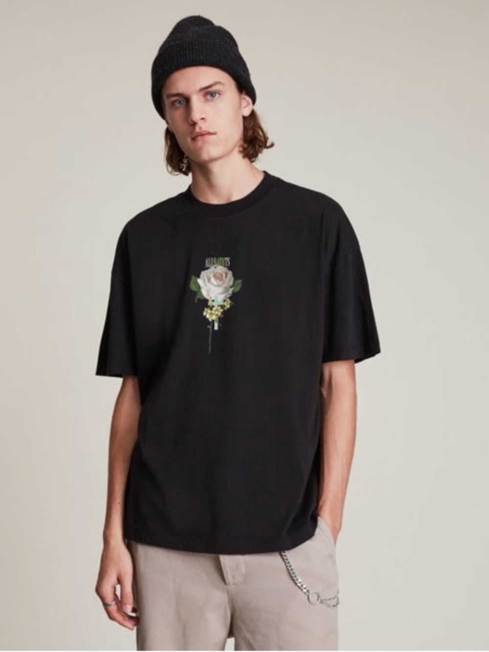All Saints wreath ss crewneck floral print t shirt